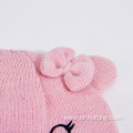 kitten jacquard knitted beanie for baby